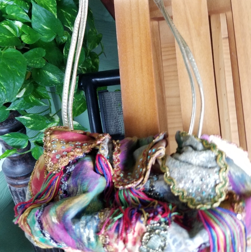 VINTAGE SILK HANDBAG BY RITA DIANA BY MYLINKA - Picture 2 of 4